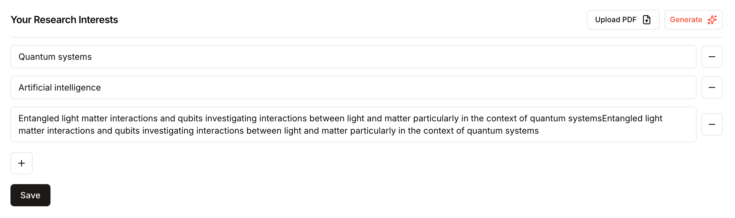 The research interests editor in Atom