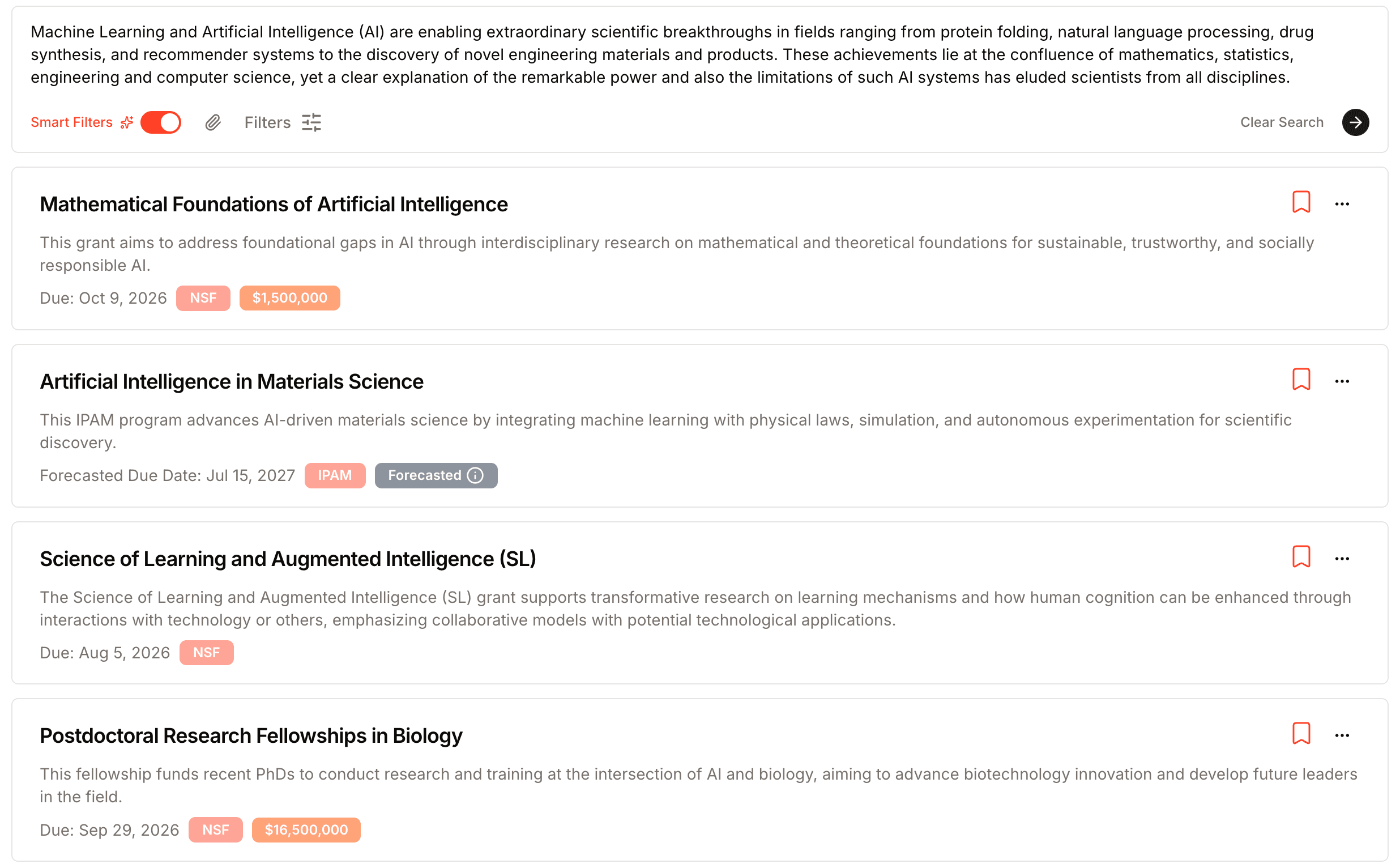 The Atom search page with the semantic search box