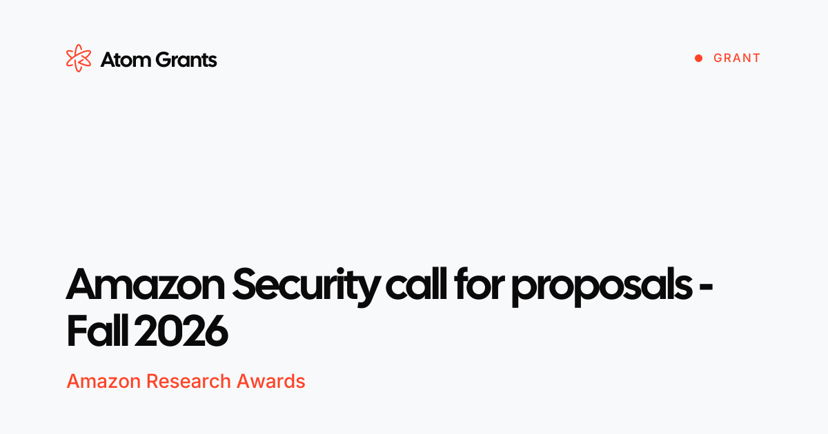Amazon Security call for proposals - Fall 2026 2026