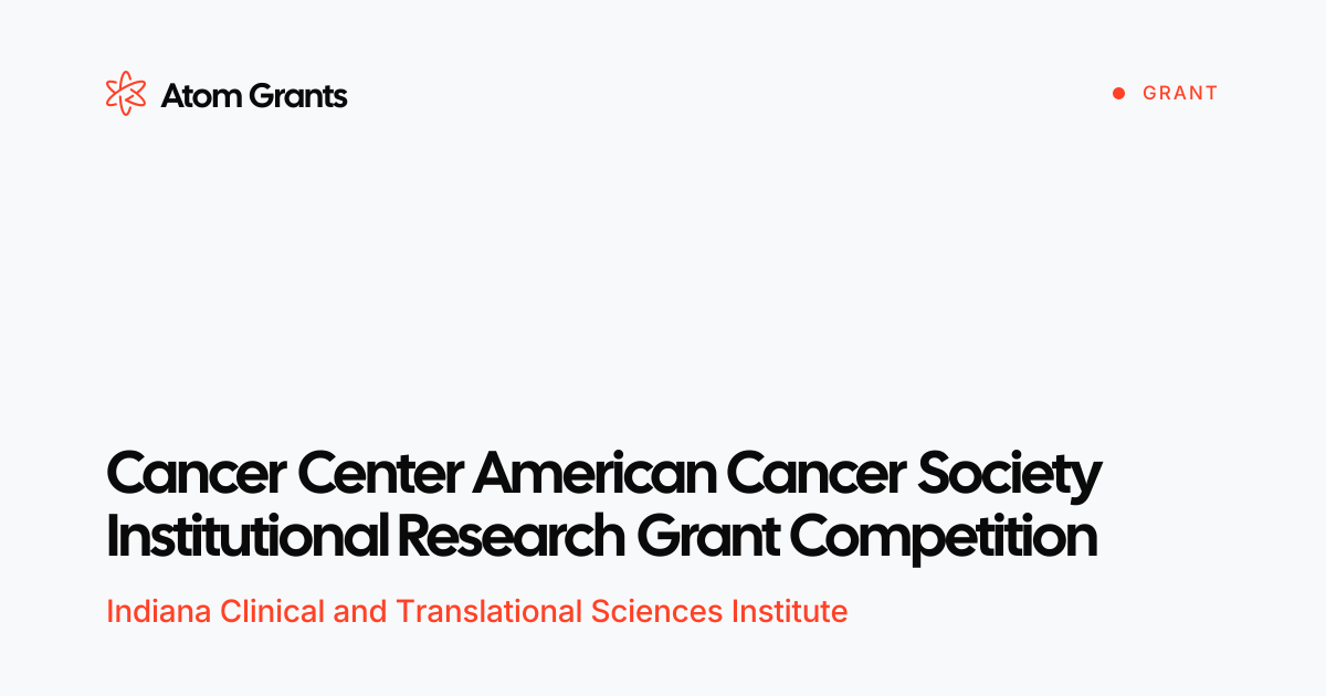 Cancer Center American Cancer Society Institutional Research Grant ...